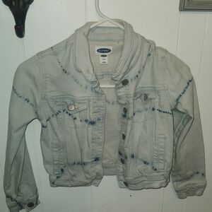 Old Navy Kids Tie-Dye Jean Jacket - Blue and White